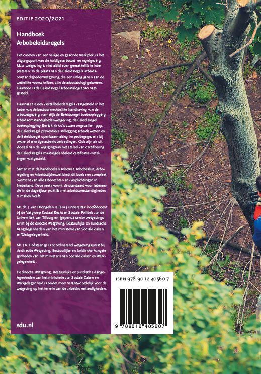 Achterkant van Handboek Arbobeleidsregels. Editie 2020-2021