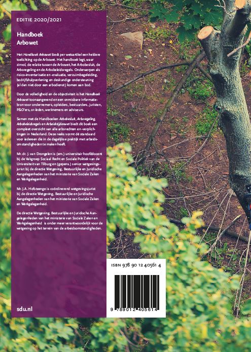 Achterkant van Handboek Arbowet Editie 2020-2021
