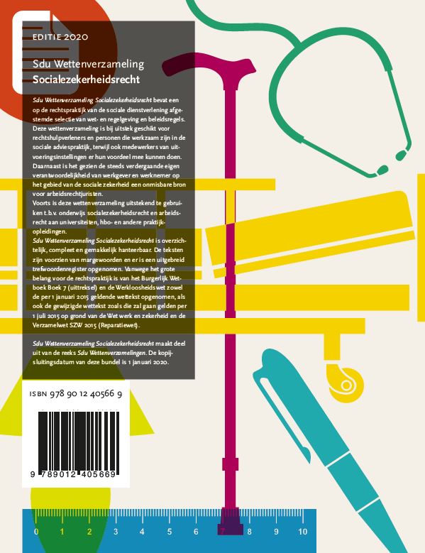 Achterkant van Sdu Wettenverzameling Socialezekerheidsrecht 2020