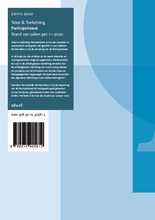 Achterkant van Tekst en Toelichting Participatiewet.