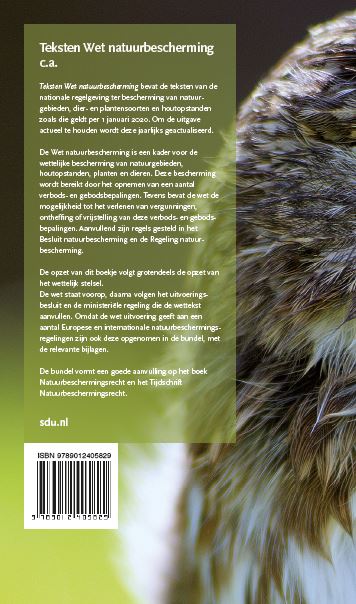 Achterkant van Teksten Wet natuurbescherming c.a. Editie 2020