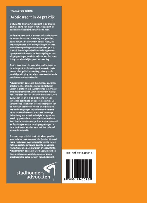 Achterkant van Arbeidsrecht in de praktijk.