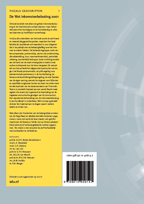 Achterkant van De Wet Inkomstenbelasting 2001, Editie 2020
