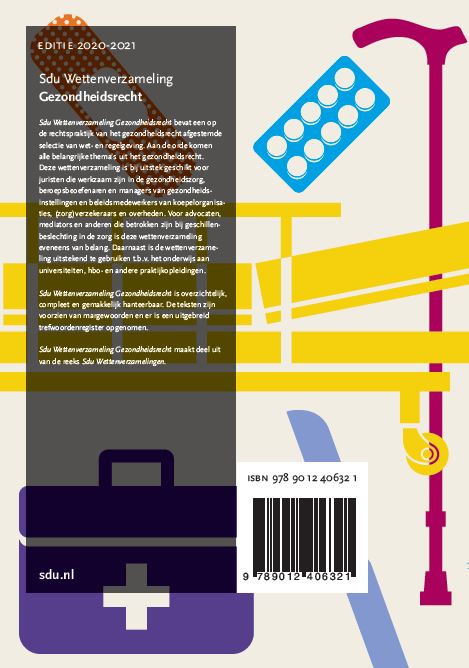 Achterkant van Sdu Wettenverzameling Gezondheidsrecht. Editie 2020-2021