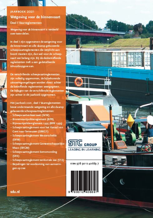 Achterkant van Wetgeving voor de binnenvaart Deel I. Vaarreglementen. Jaarboek 2021