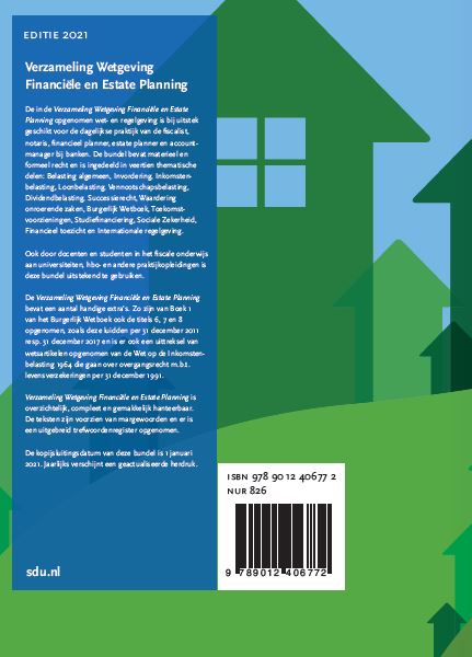 Achterkant van Verzameling Wetgeving Financiële en Estate Planning. Editie 2021