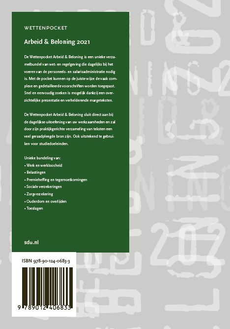 Achterkant van Wettenpocket Arbeid & Beloning 2021