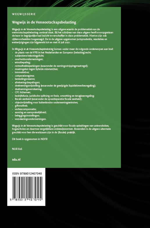 Achterkant van Wegwijs in de Vennootschapsbelasting