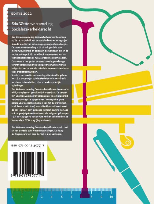 Achterkant van Sdu Wettenverzameling Socialezekerheidsrecht 2022