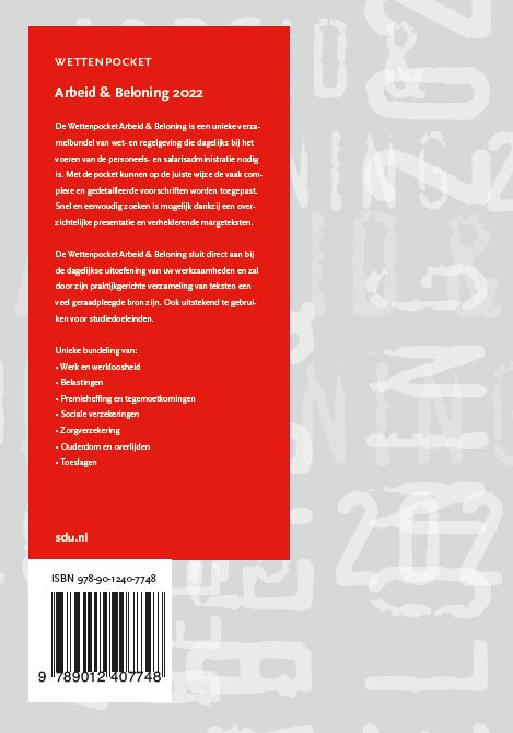 Achterkant van Wettenpocket Arbeid & Beloning 2022