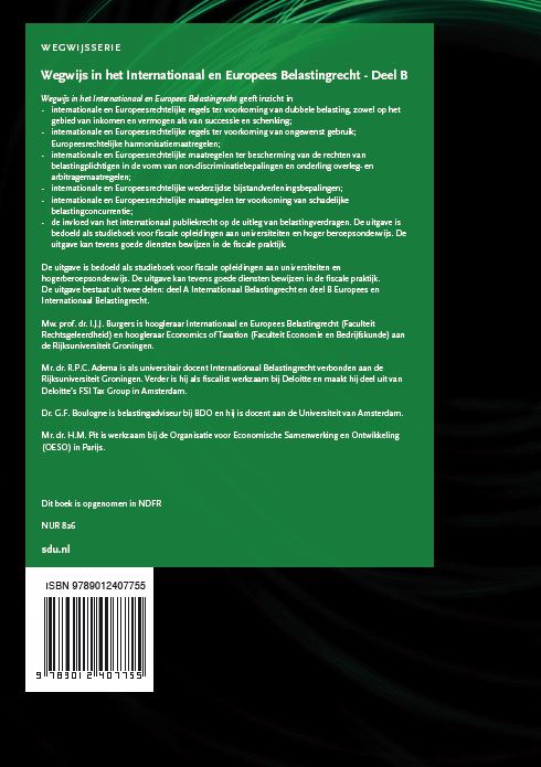 Achterkant van Wegwijs in het Internationaal en Europees Belastingrecht - deel B