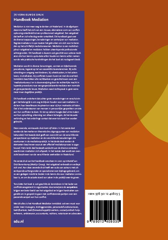 Achterkant van Handboek Mediation