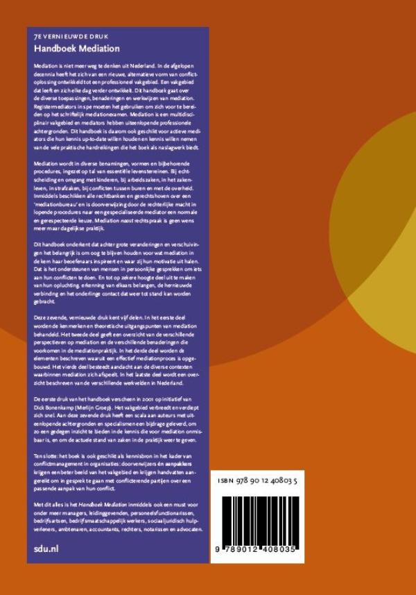 Achterkant van Handboek Mediation