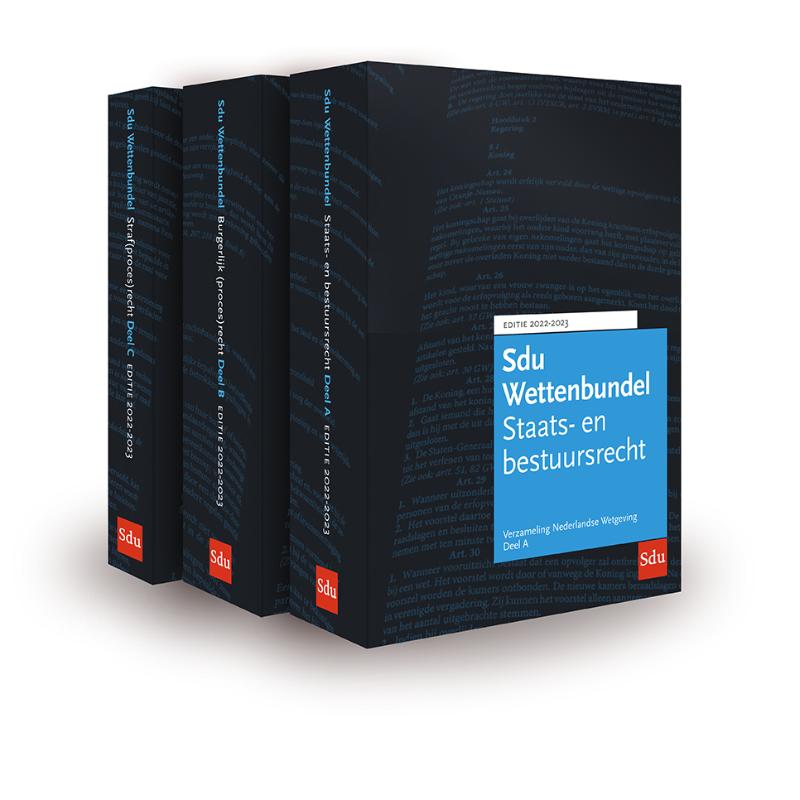 Achterkant van Sdu Wettenbundel 2022-2023 (set a drie delen)