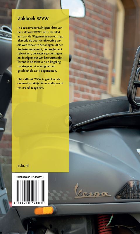 Achterkant van Zakboek WVW Wegenverkeerswet 1994. Editie 2023