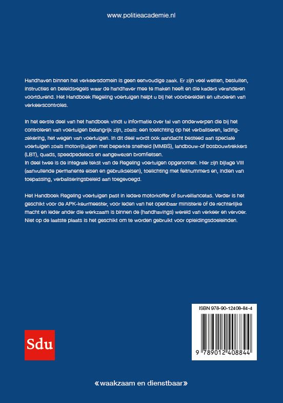 Achterkant van Handboek Regeling voertuigen 2023