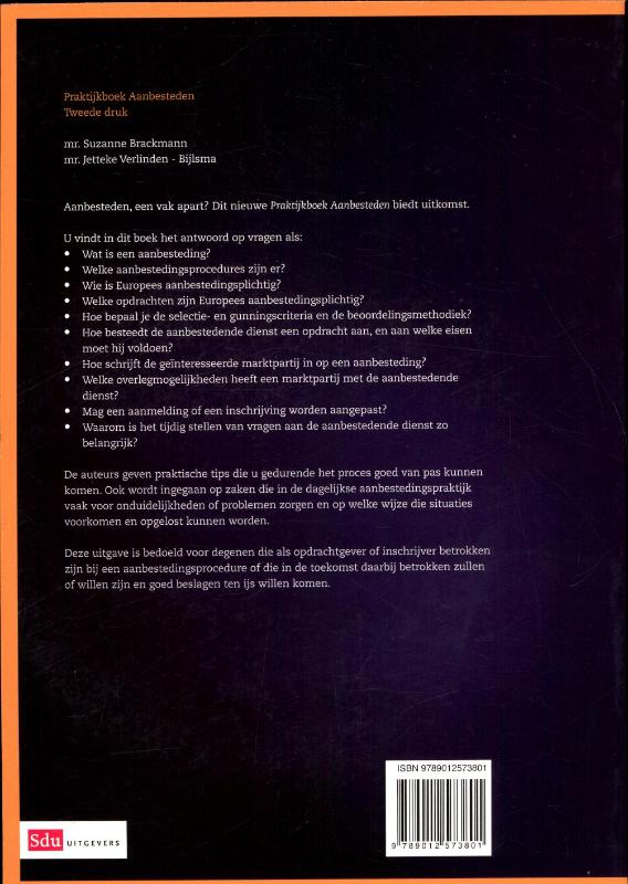 Achterkant van Praktijkboek aanbesteden