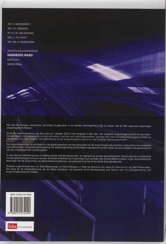 Achterkant van Handboek Wabo