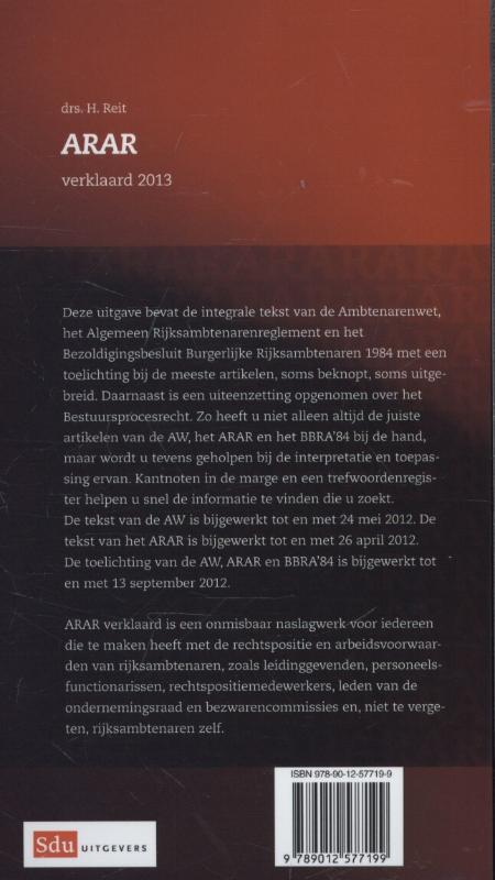 Achterkant van 2013