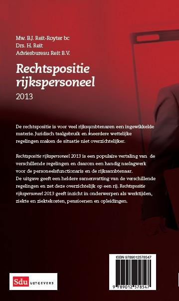 Achterkant van Rechtspositie rijkspersoneel 2013