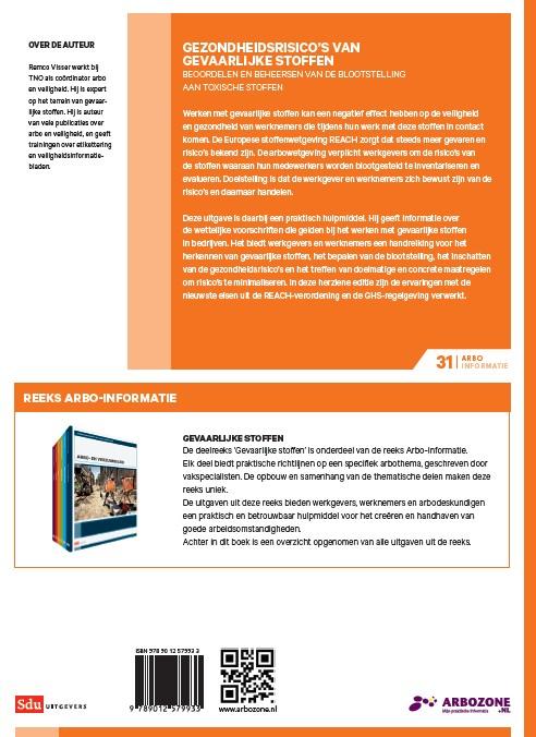 Achterkant van Gezondheidsrisico's van gevaarlijke stoffen