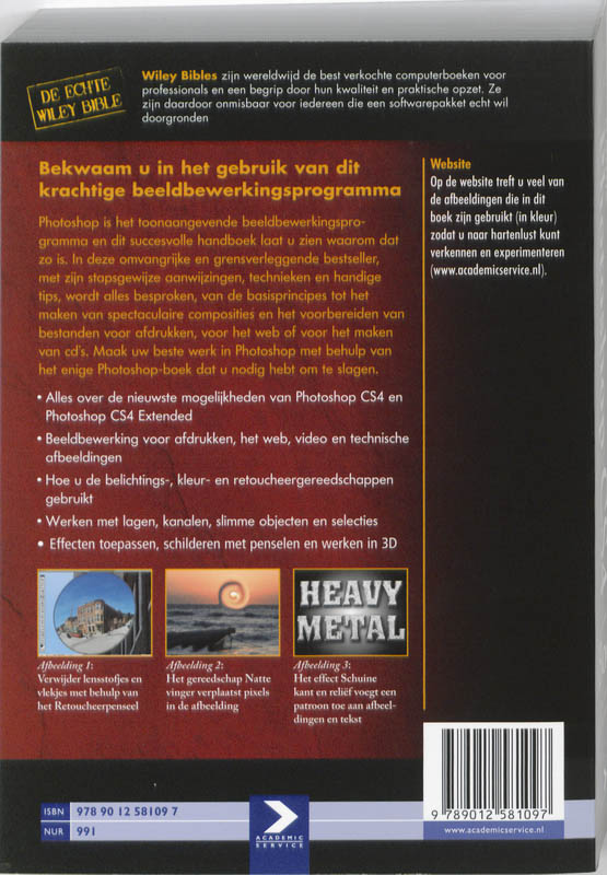 Achterkant van Photoshop CS4 het complete handboek
