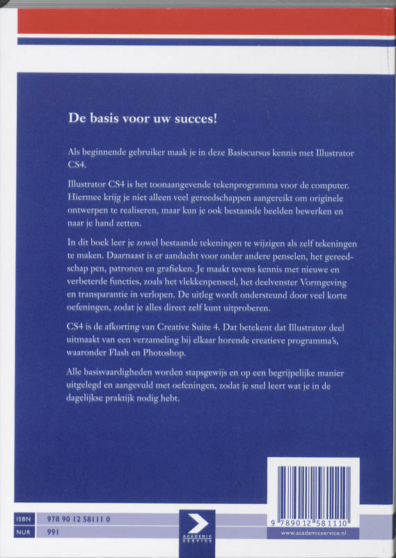 Achterkant van Basiscursus Illustrator CS4