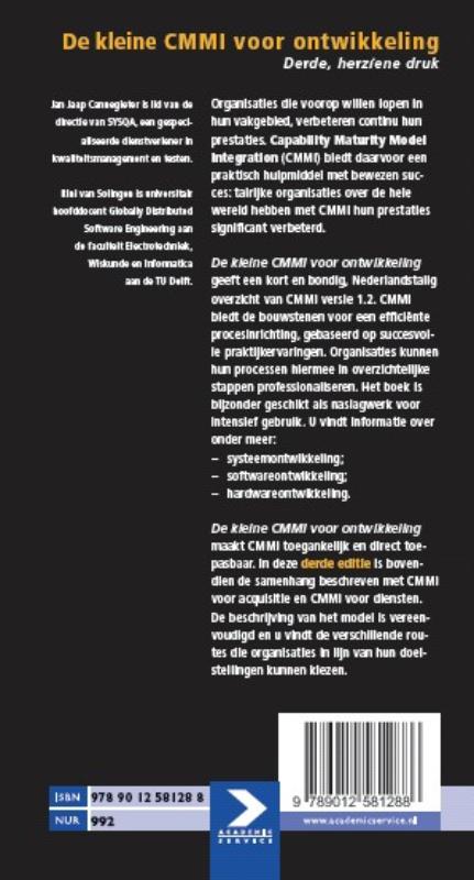 Achterkant van De kleine CMMI voor ontwikkeling