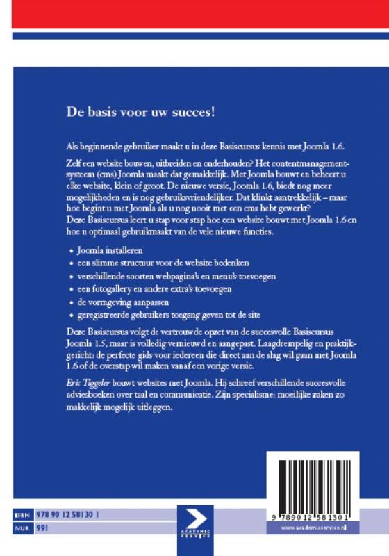 Achterkant van Basiscursus Joomla 1.6