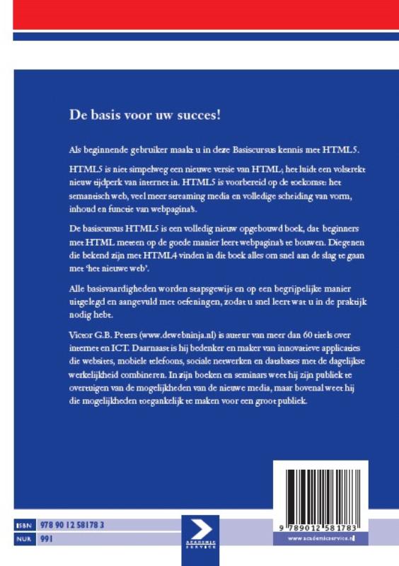 Achterkant van Basiscursus HTML 5