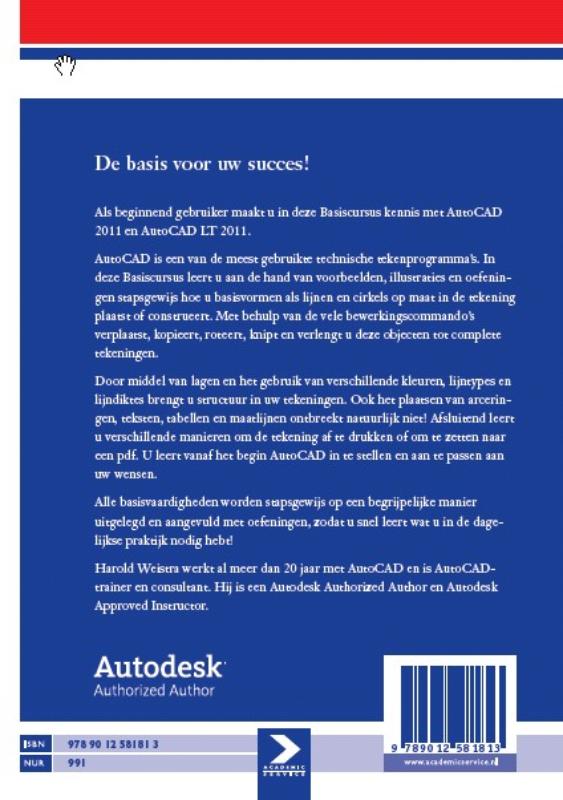 Achterkant van Basiscursus AutoCAD 2011 en LT 2011