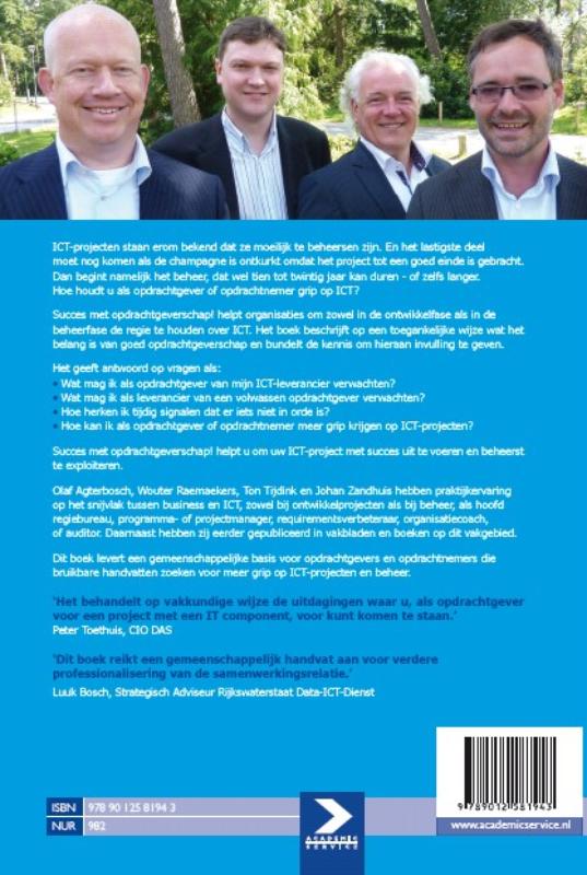 Achterkant van Succes met opdrachtgeverschap!