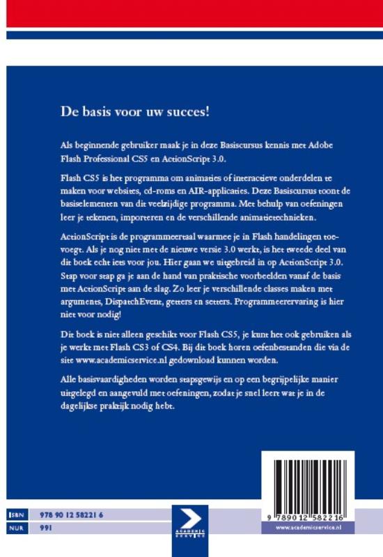 Achterkant van Basiscursus Flash CS5 en ActionScript 3.0