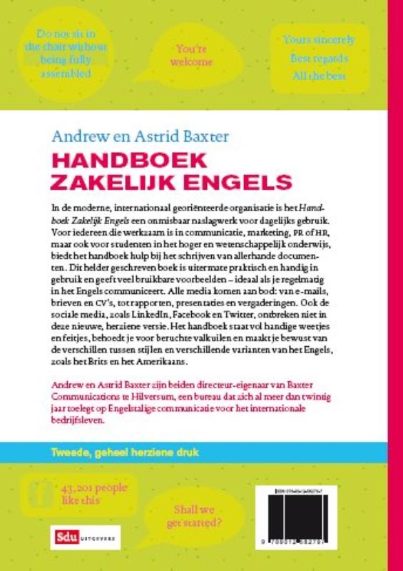 Achterkant van Handboek zakelijk Engels