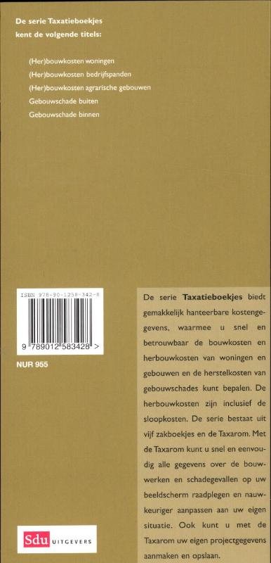 Achterkant van Taxatieboekjes 2012