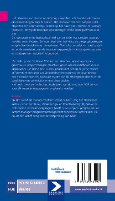 Achterkant van De kleine MSP