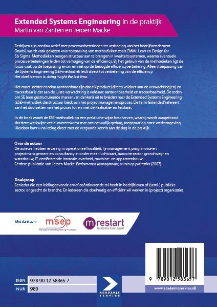 Achterkant van Extended systems engineering in de praktijk
