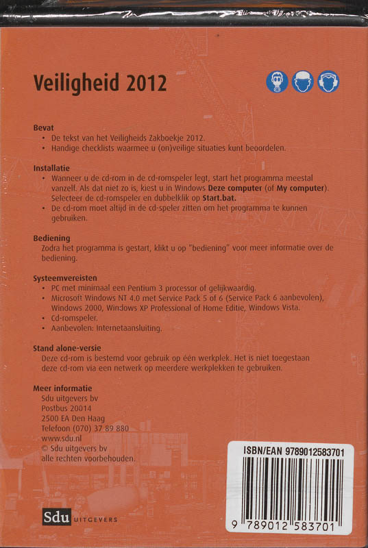 Achterkant van Veiligheidszakboekje 2012