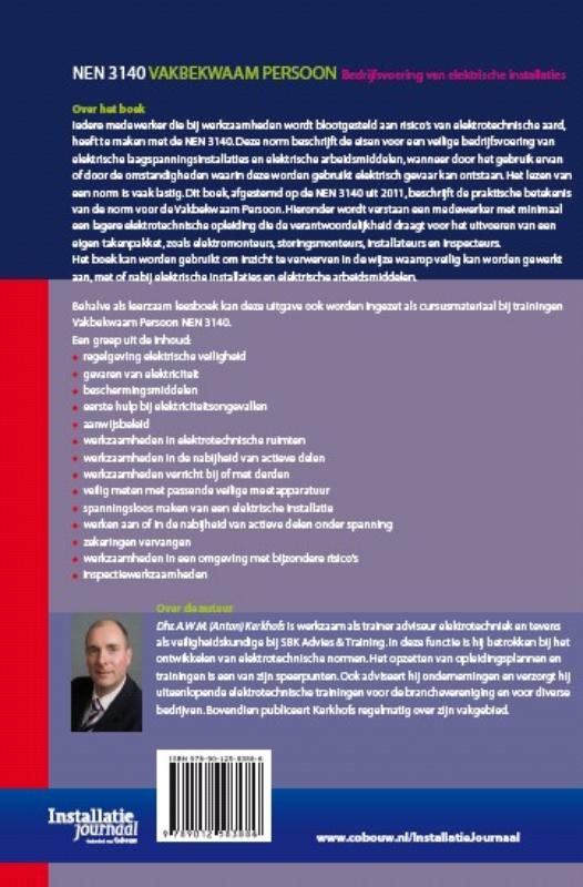 Achterkant van NEN 3140 vakbekwaam persoon
