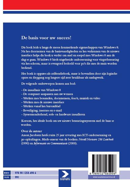 Achterkant van Basiscursus Windows 8