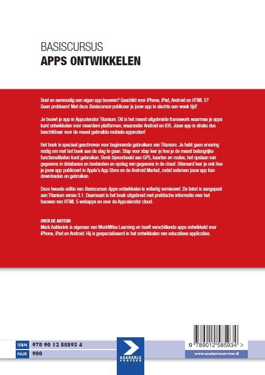 Achterkant van Basiscursus Apps ontwikkelen