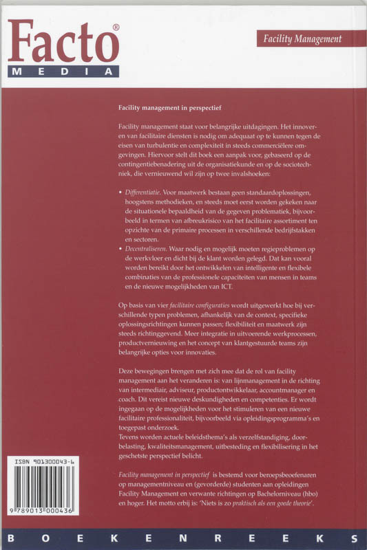 Achterkant van Facility management in perspectief