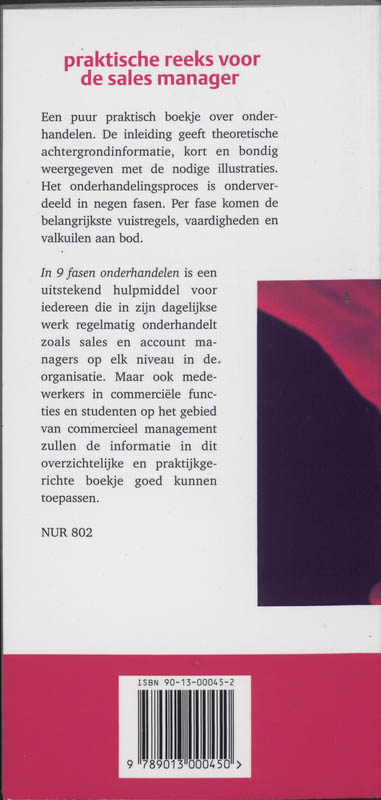 Achterkant van In 9 fasen onderhandelen