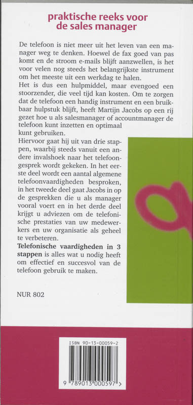 Achterkant van Telefonische vaardigheden in 3 stappen