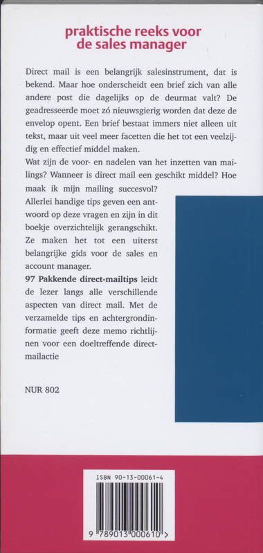 Achterkant van 97 Pakkende direct-mailtips