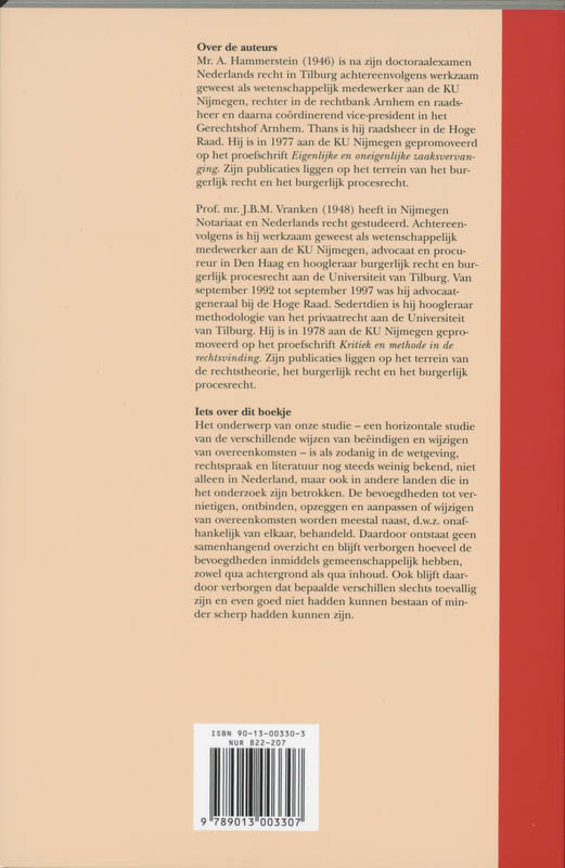 Achterkant van Beeindigen en wijzigen van overeenkomsten