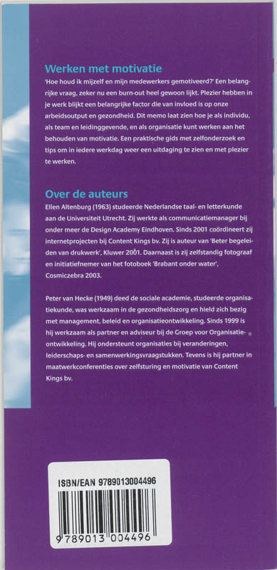 Achterkant van Werken met motivatie
