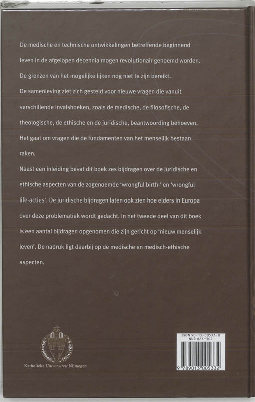 Achterkant van Wrongful Birth en Wrongful Life