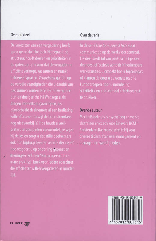 Achterkant van Vergaderen