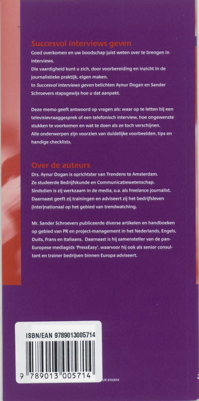 Achterkant van Succesvol interviews geven
